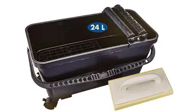Tegel-was-set met 3 rollen 24L+ rooster-spons-spaan 