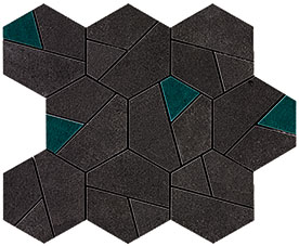 Step black mosaico hex jade 25/28,5/0,9 nat/rett.