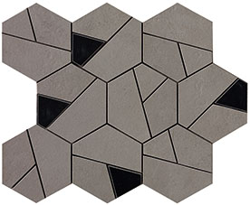 Step smoke mosaico hex black 25/28,5/0,9 nat/rett.