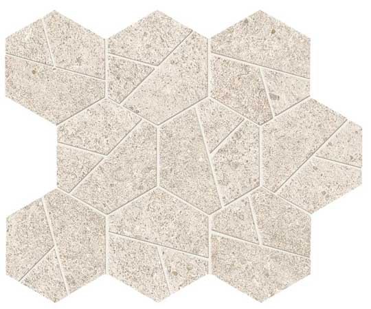 Rank white mosaico hex 25/28,5/0,9