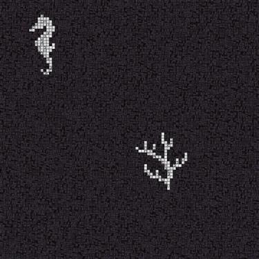 Decori corals & seahorses black 96,8/96,8 papier+kit