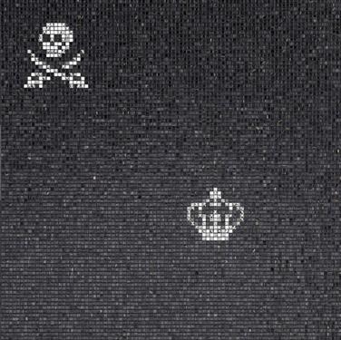 Decori skulls & crowns black 96,8/96,8/0,4 papier+kit (0,93m