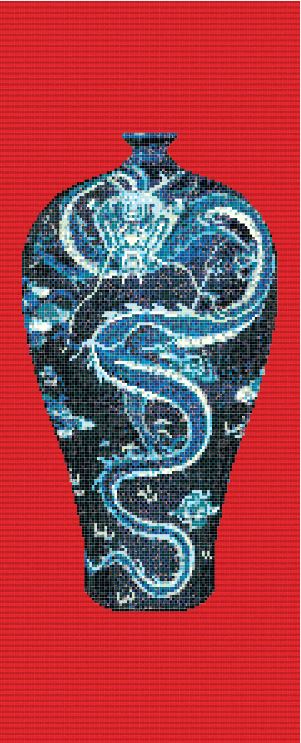 Decori Blue vases D  1/1/0,4 papier+kit
