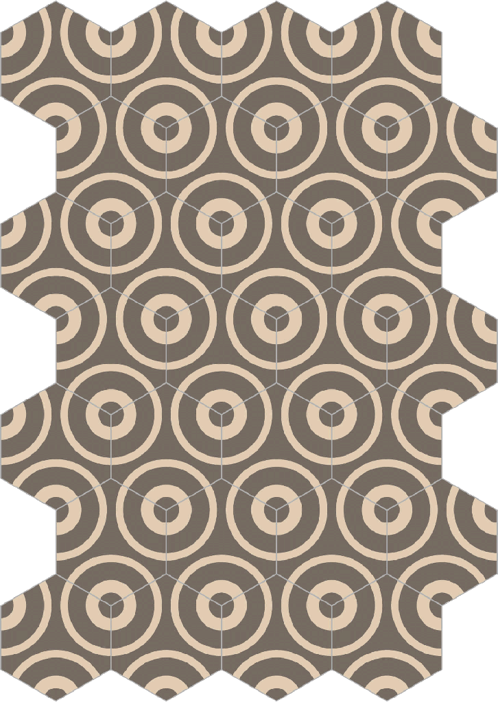 Decori hexagon concentric tortora 20/23/1,4