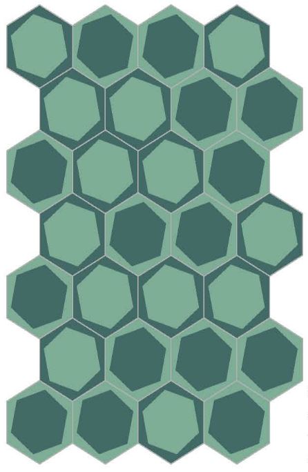 Decori hexagon on/off teal 20/23/1,4