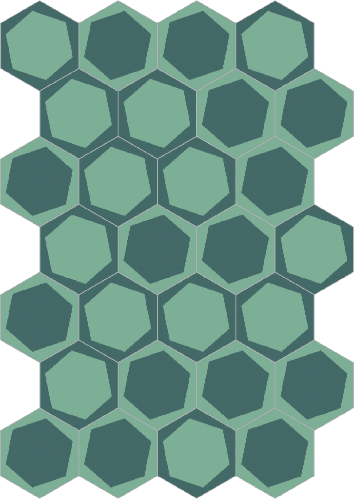 Decori hexagon on/off teal 20/23/1,4