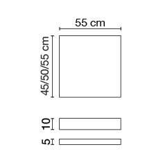 Wastafelblad (413) 55/45/5 of 10 nat/matt