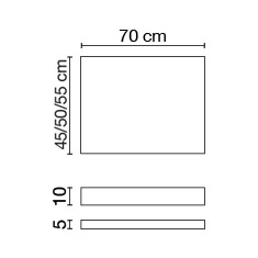 Wastafelblad (413) 70/50/5 of 10 nat/matt