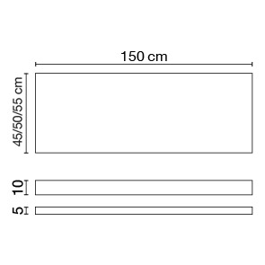 Wastafelblad (413) 150/55/5 of 10 glanz/honed