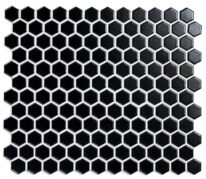 Vintage black matt hexagon 2,3/2,6/0,6