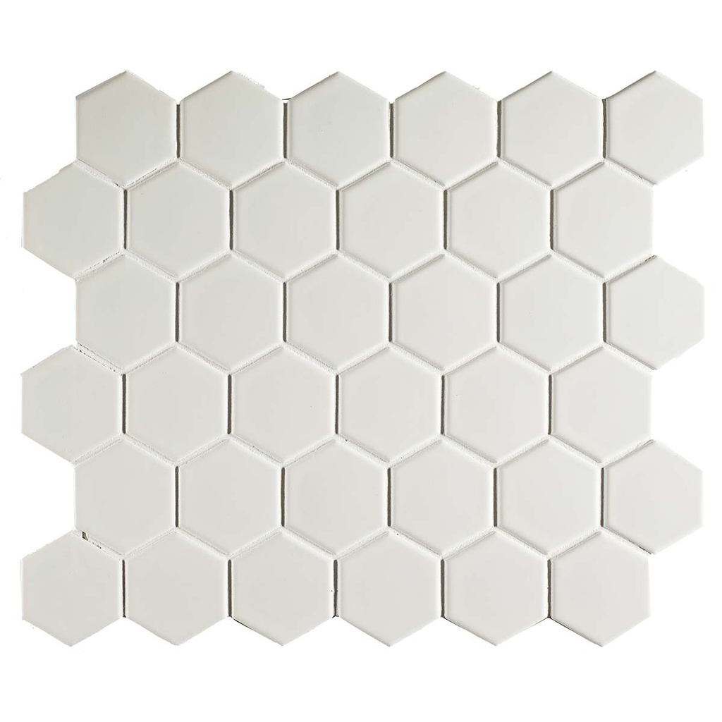 Vintage white matt big hexagon 5,1/5,9/0,6