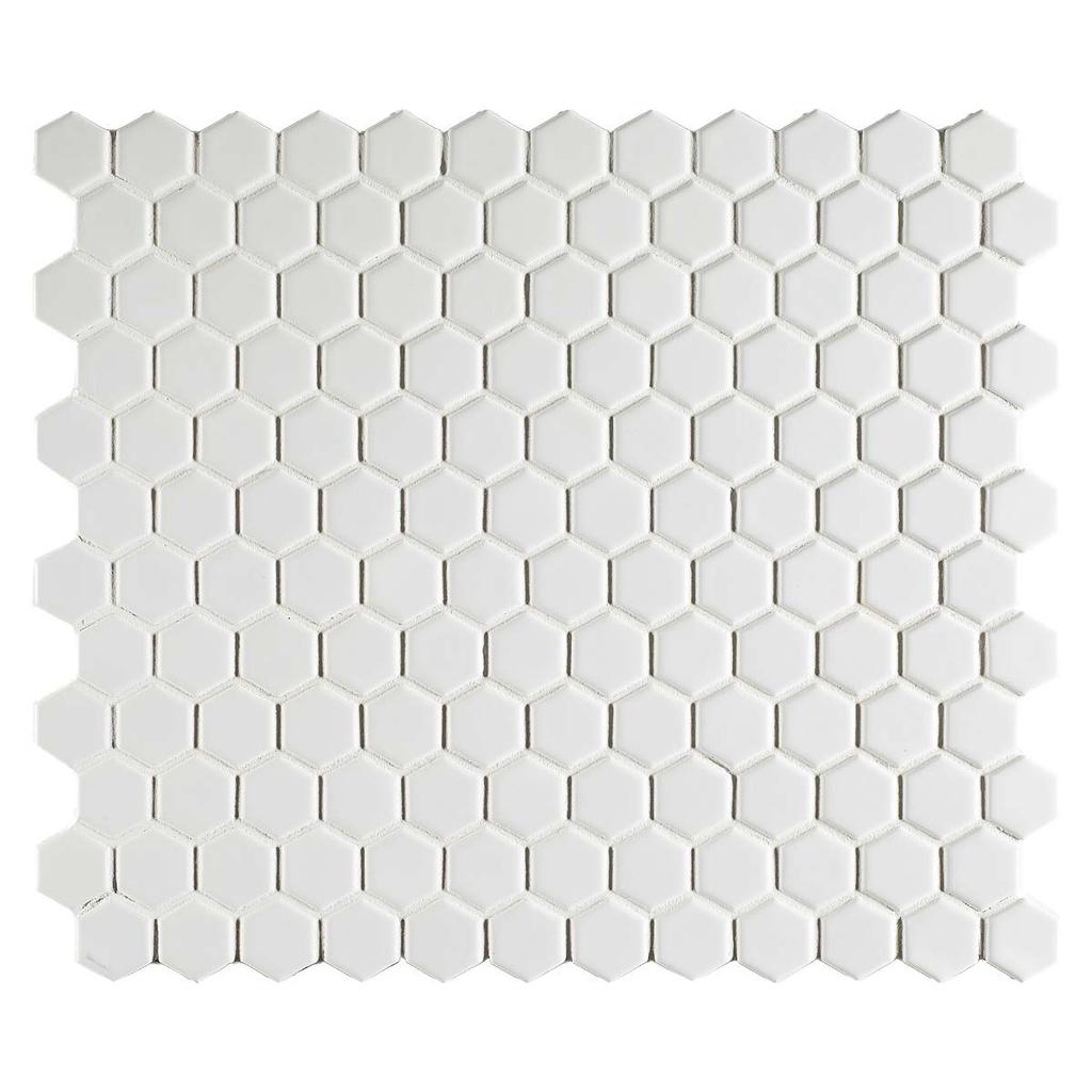 Vintage white matt hexagon 2,3/2,6/0,6