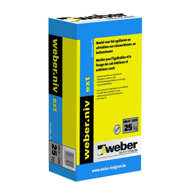 Egalisatiemortel weberniv ext 25 kg