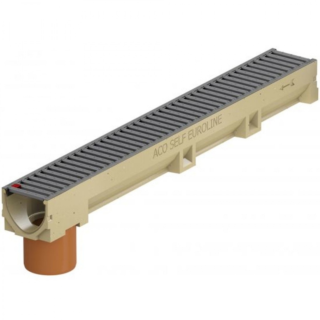 Euroline 100 goot ANTRACIET +ingeg.uitloop Ø11cm 100/11,8/9,
