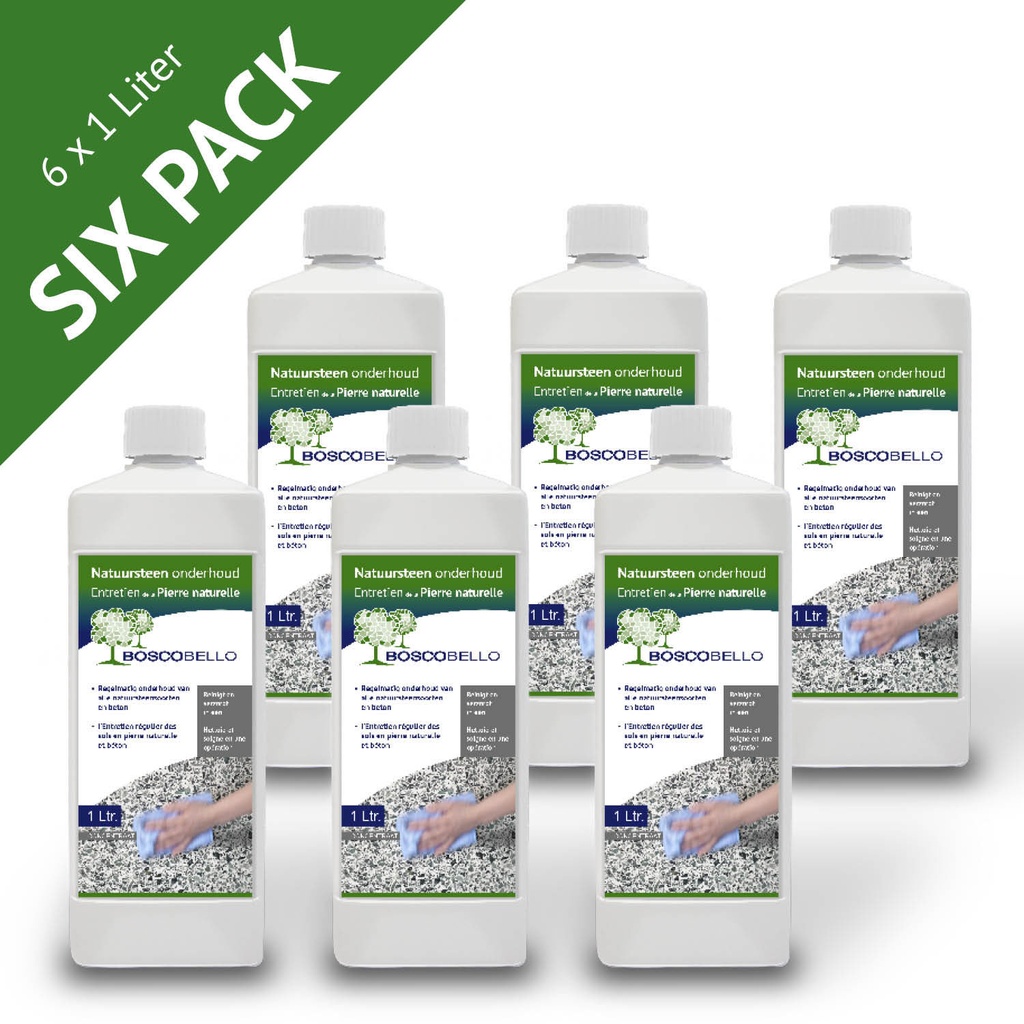 Boscobello natuursteen onderhoudsreiniger sixpack 6x1L