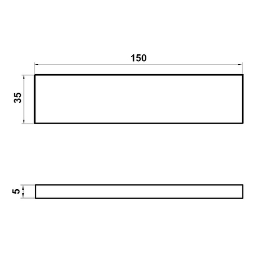 [102.999.0220] Wastafelblad (102) 150/35/5