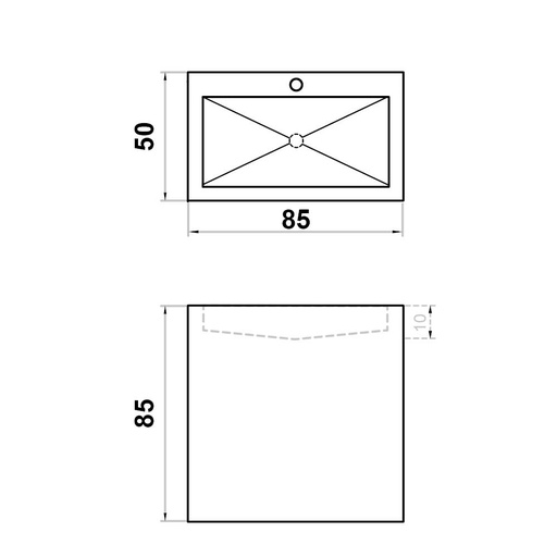 [102.999.0241] Wastafel (102) zuil envelop + kraangat 85/50/85