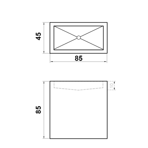 [102.999.0247] Wastafel (102) zuil envelop - kraangat 85/45/85