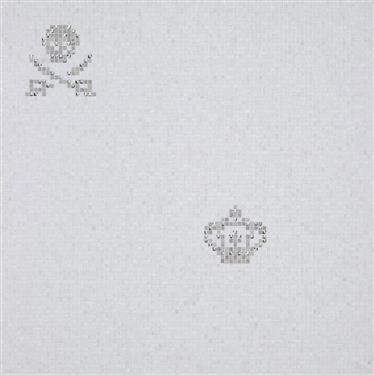 [330.001.0318] Decori skulls & crowns white 96,8/96,8/0,4 papier+kit (0,93m