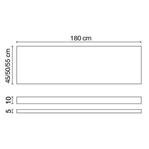 [413.999.0123] Wastafelblad (413) 180/55/5 of 10 glanz/honed