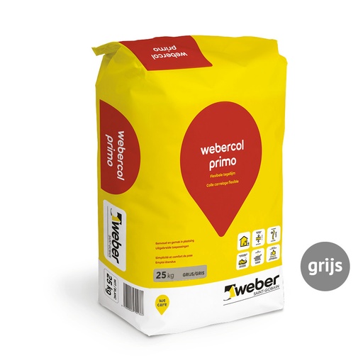 [900.001.0027] Kleefcement webercol primo grijs 25 kg