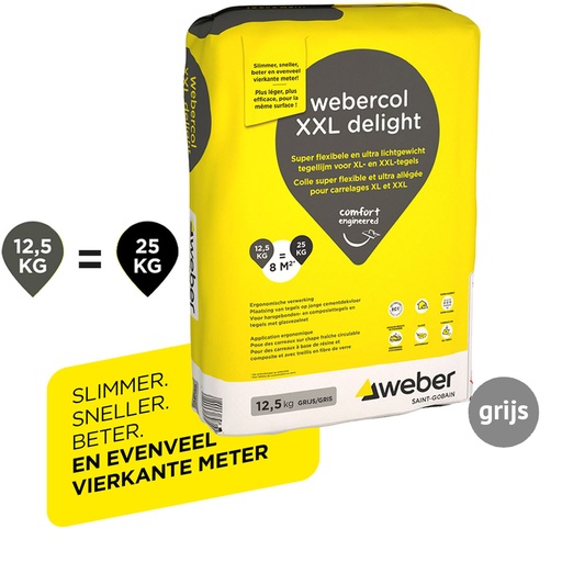 [900.001.0040] Kleefcement webercol XXL delight grijs 12,5 kg