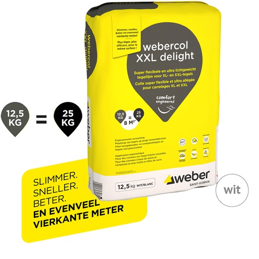 [900.001.0041] Kleefcement webercol XXL delight wit 12,5 kg