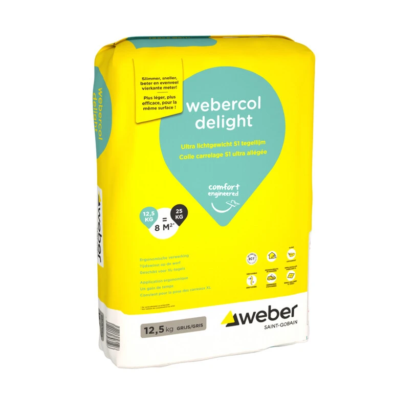 [900.001.0045] Kleefcement webercol delight grijs 12,5 kg