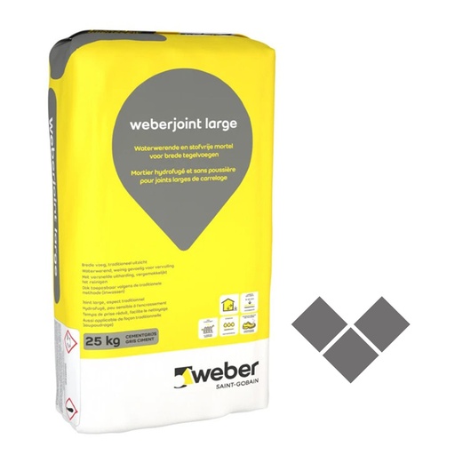 [900.002.0076] Voegcement large staalgrijs 25kg