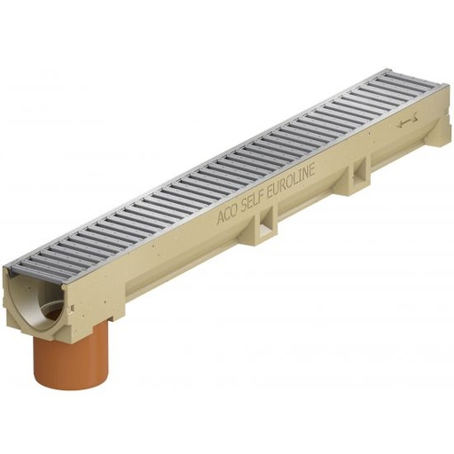[926.001.0067] Euroline 100 goot GALVA +ingeg.uitloop Ø11cm 100/11,8/9,7