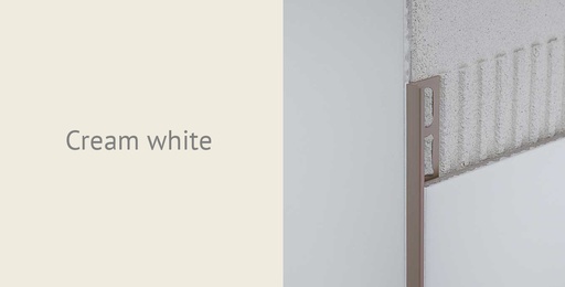 [931.001.0003] Hoekprofiel pvc cream white 8 mm 2,7 lm (80505)