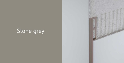 [931.001.0006] Hoekprofiel pvc stone grey 10 mm 2,7 lm (80518)