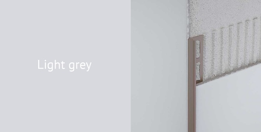 [931.001.0008] Hoekprofiel pvc light grey 10 mm 2,7 lm (80526)