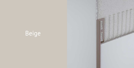 [931.001.0034] Hoekprofiel alu beige gecoat 11 mm 2,7 lm (88411)