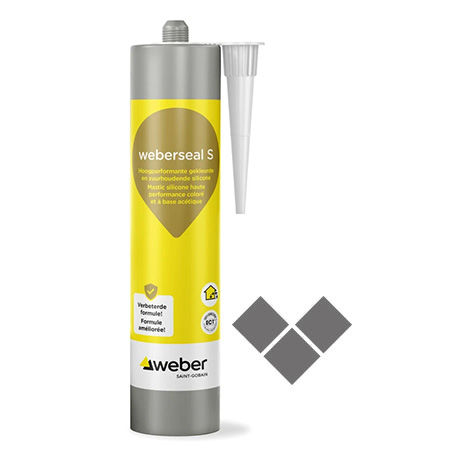 [950.001.0124] Silicone Weberseal S staalgrijs 300ml