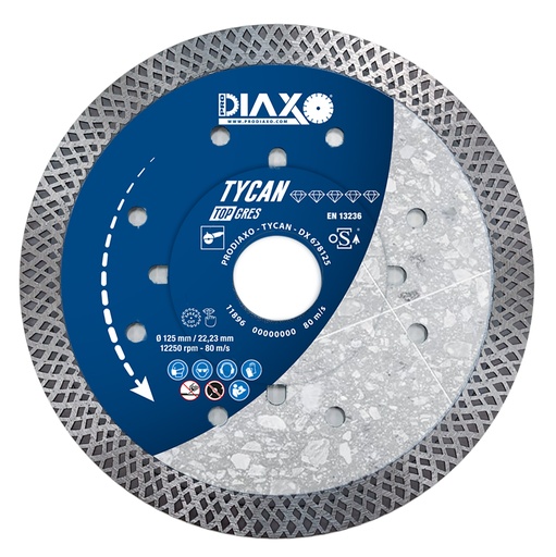[997.010.0029] Diamantschijf tycan 125x22,2mm /TOP Grès (droog)